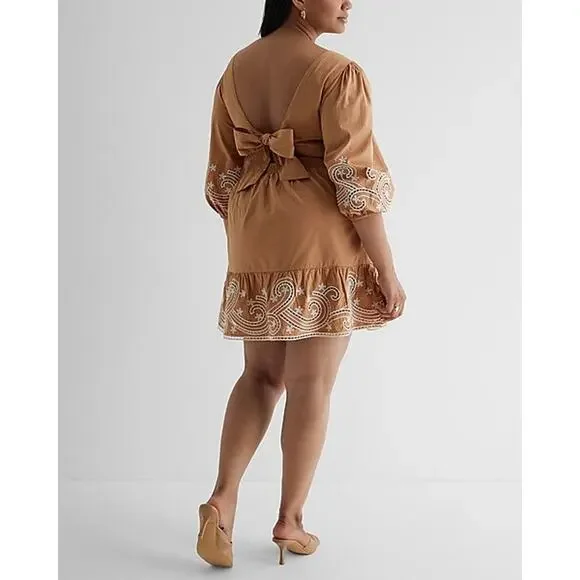 express embroidered dress Floral Embroidered Maxi Dress